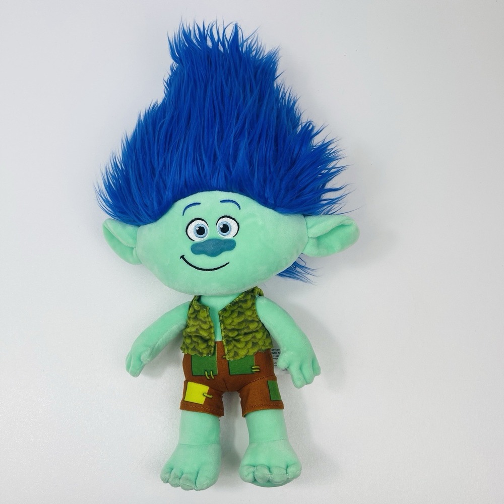 Dreamworks Happy Branch Trolls 2016 Plush Blue Haired Troll 16" Tall